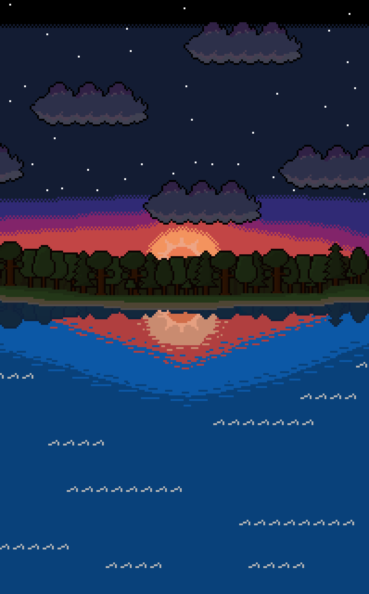 Pixelate Sunset with big top bar